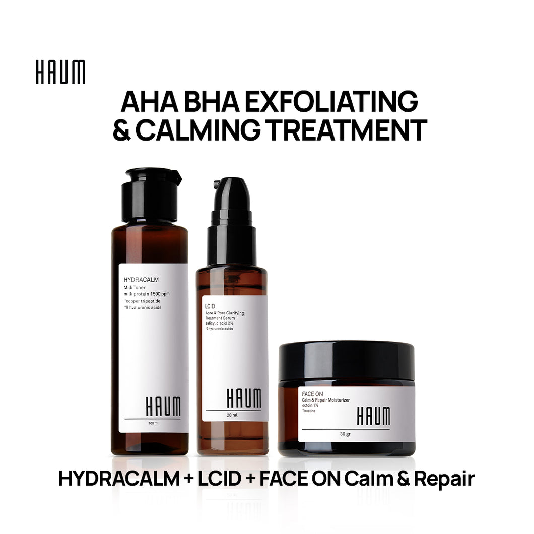 HYDRACALM Toner + LCID + FACE ON Calm & Repair - AHA BHA EXFOLIATING & CALMING TREATMENT