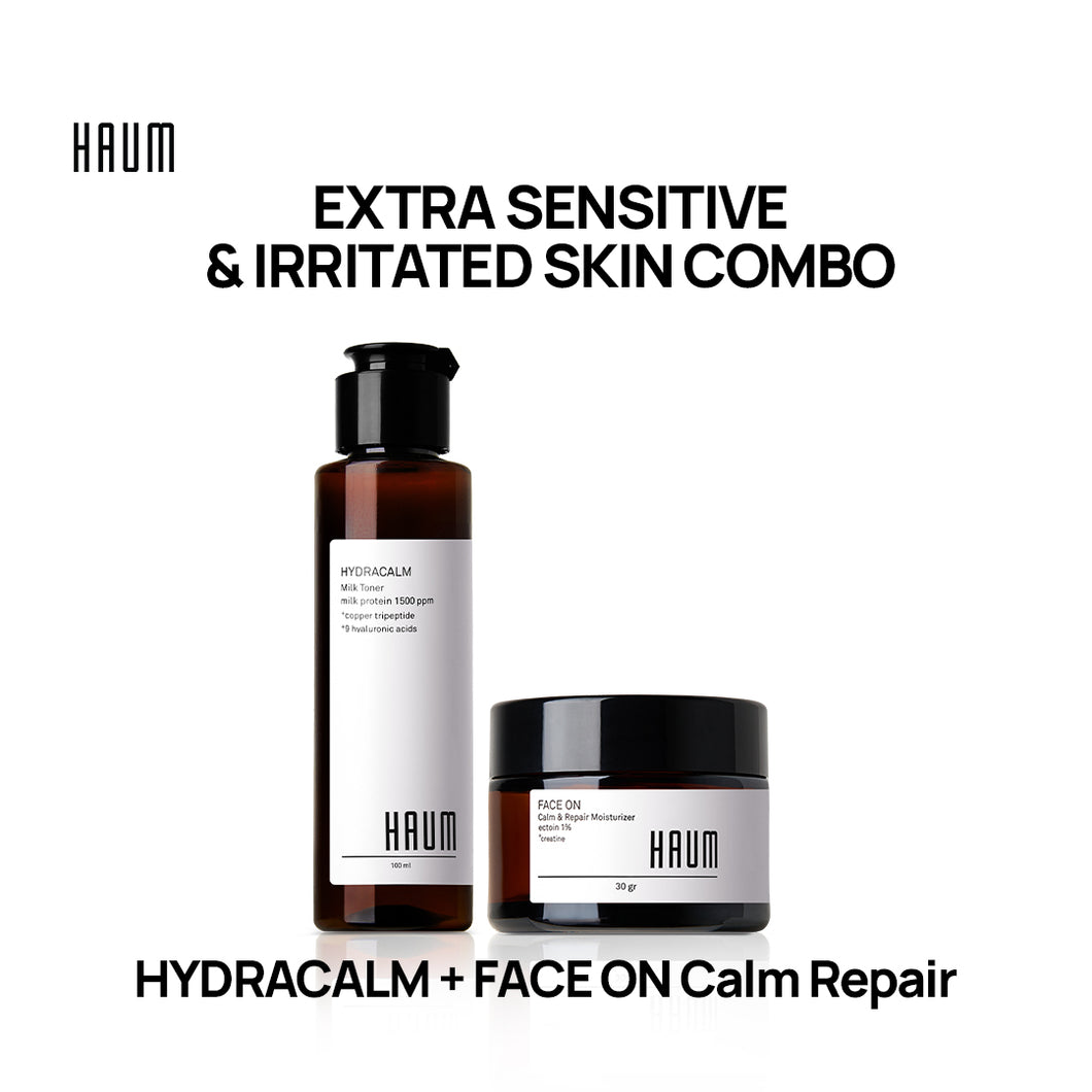 HYDRACALM Toner + FACE ON Calm & Repair - Extra Sensitive & Irritated Skin Combo